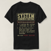 Systemadministrator-Gabe Funny Dictionary-Definiti T-Shirt (Design vorne)
