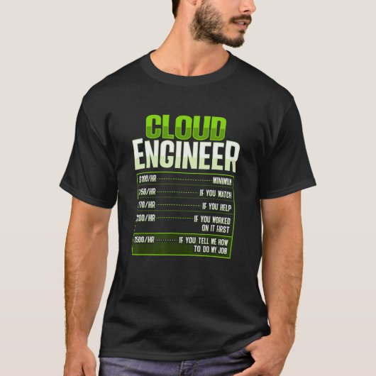 Systemadministrator und Entwickler für einen Cloud T-Shirt (Vorderseite)