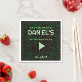Systemalarm-Hacker-Junggesellenabschied-Napkins Serviette (Beispiel)