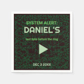 Systemalarm-Hacker-Junggesellenabschied-Napkins Serviette (Vorderseite)