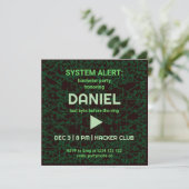 Systemalarm-Hacker-Junggesellenabschiedseinladung Einladung (Stehend Vorderseite)