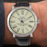 Systemanalytiker Armbanduhr<br><div class="desc">Eine Uhr, die als Geschenk für die Anerkennung des loyalen Dienstes eines Systems Analyst entworfen wurde. Geben Sie den Namen des Empfängers sowie die Firma oder Organisation ein. Hintergrund im Pergament.</div>