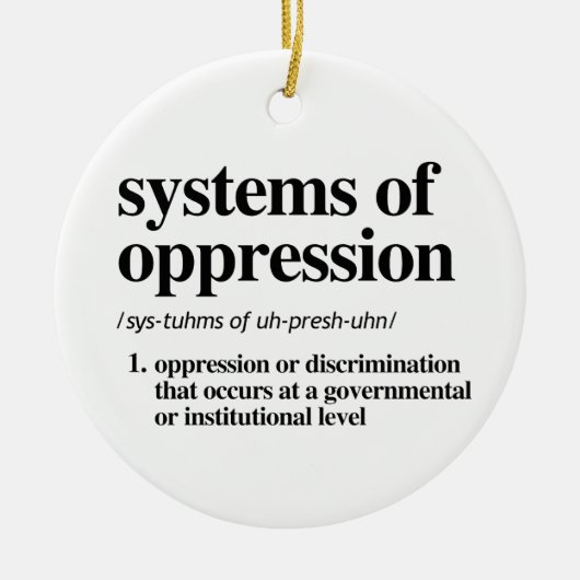 Systeme der Unterdrückung Definition Keramik Ornament (Vorne)