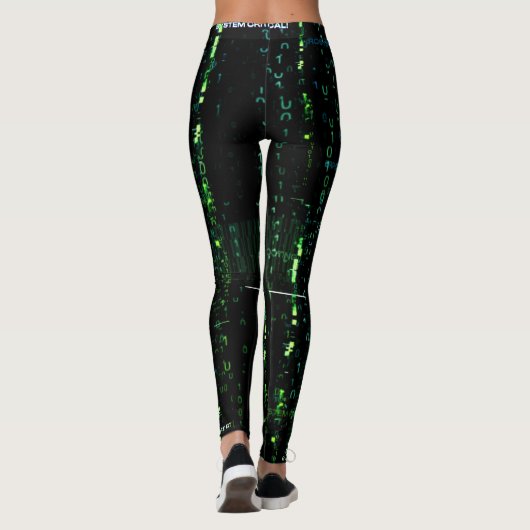 Systemfehler Cyberpunk-Code-Matrix Leggings (Rückseite)