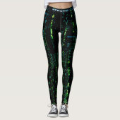 Systemfehler Cyberpunk-Code-Matrix Leggings (Vorderseite)