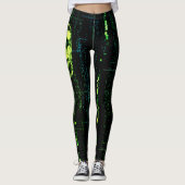 Systemfehler Cyberpunk Screening Skull Green Leggings (Vorderseite)