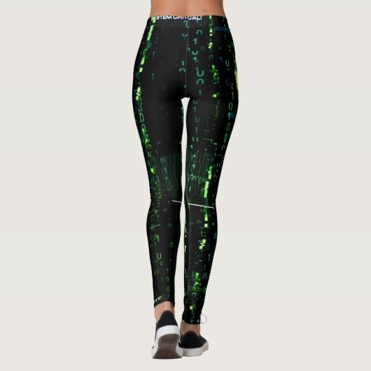 Systemfehler Cyberpunk Screening Skull Green Leggings (Rückseite)