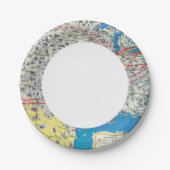 Systemkarte der American Airlines Pappteller (Vorderseite)