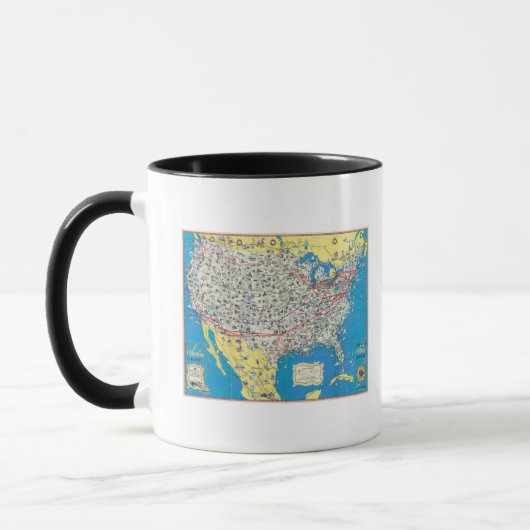 Systemkarte der American Airlines Tasse (Links)