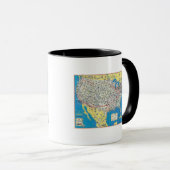 Systemkarte der American Airlines Tasse (VorderseiteRechts)