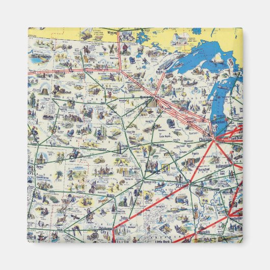 Systemkarte für American Airlines Magnet (Vorne)