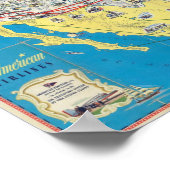 Systemkarte für American Airlines Poster (Ecke)