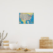 Systemkarte für American Airlines Poster (Küche)