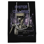 Systemkollaps - Techno-Dystopian Streetwear Mittlere Geschenktüte (Rückseite)