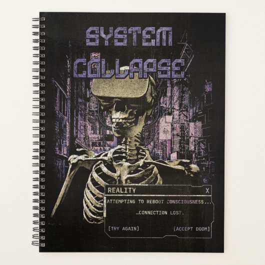 Systemkollaps - Techno-Dystopian Streetwear Planer (Vorderseite)