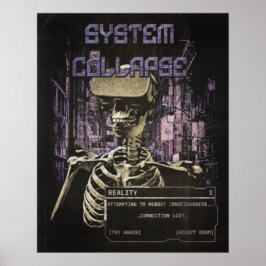 Systemkollaps - Techno-Dystopian Streetwear Poster (Vorne)