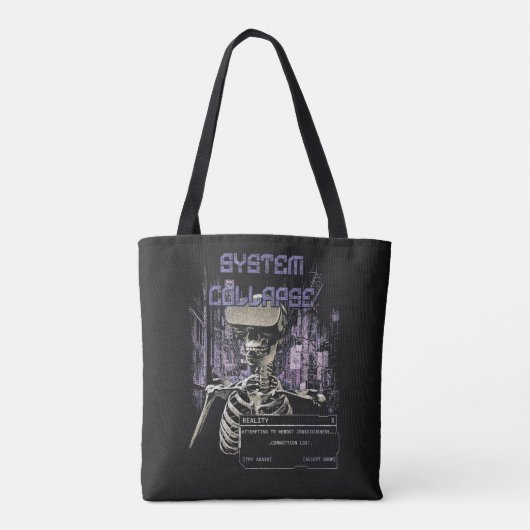 Systemkollaps - Techno-Dystopian Streetwear Tasche (Rückseite)