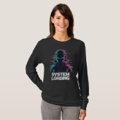 Systemladung – Cyber Glitch Hacker T-Shirt (Vorne ganz)