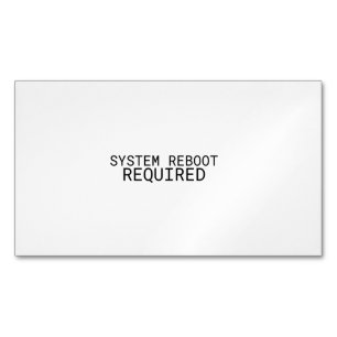Systemneustart erforderlich Minimalist  Magnetische Visitenkarte
