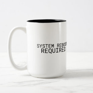 Systemneustart erforderlich Minimalist  Zweifarbige Tasse
