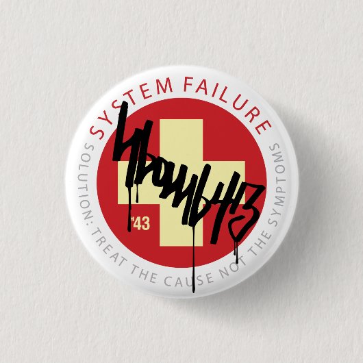 Systems-Kreuz - Rot Button (Vorderseite)