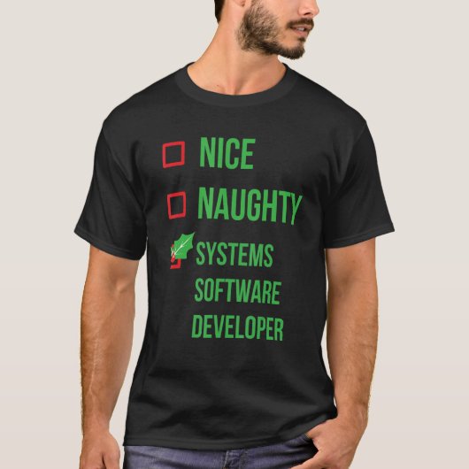 Systems Software Developer Funny Pajama Weihnachte T-Shirt (Vorderseite)