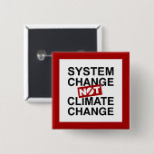 Systemveränderungen und nicht Klimawandel Button (Vorne & Hinten)