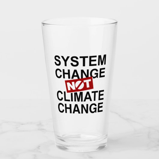 Systemveränderungen und nicht Klimawandel Glas (Vorderseite)