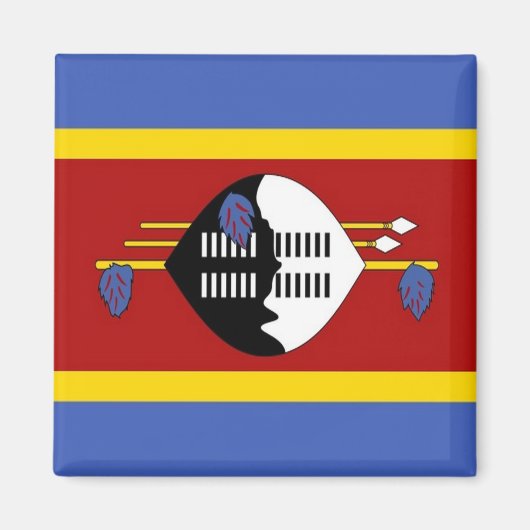 SZ001 SWAZILAND Flag, Afrika, Kühlschrank Magnet (Vorne)