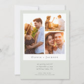 Szage Green Foto Collage Moderne Hochzeit Save The Date (Vorderseite)
