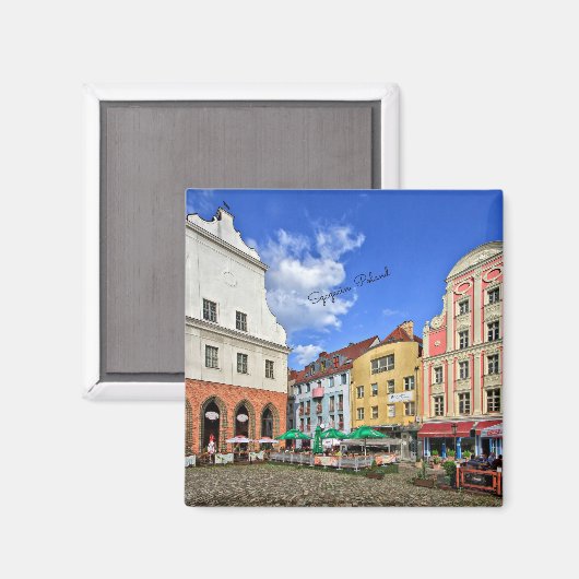 Szczecin, Polnisches Stadtbild Magnet (Vorderseite/Rückseite)