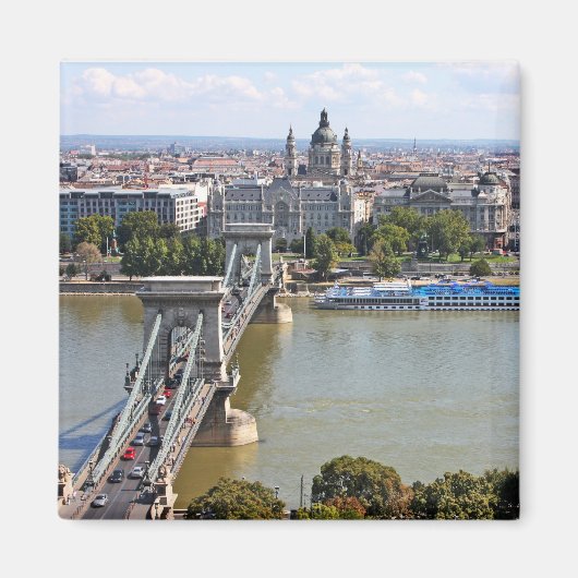 Szechenyi Chain Bridge, Budapest, Ungarn Magnet (Vorne)