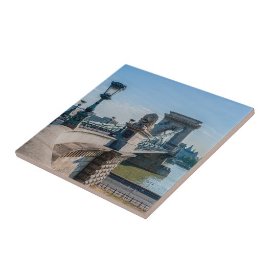 Szechenyi Chain Bridge in Budapest, Ungarn Fliese (Seite)