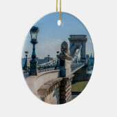 Szechenyi Chain Bridge in Budapest, Ungarn Keramik Ornament (Rechts)