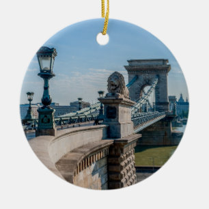 Szechenyi Chain Bridge in Budapest, Ungarn Keramik Ornament