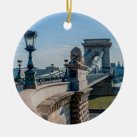 Szechenyi Chain Bridge in Budapest, Ungarn Keramik Ornament (Vorne)