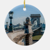 Szechenyi Chain Bridge in Budapest, Ungarn Keramik Ornament (Hinten)