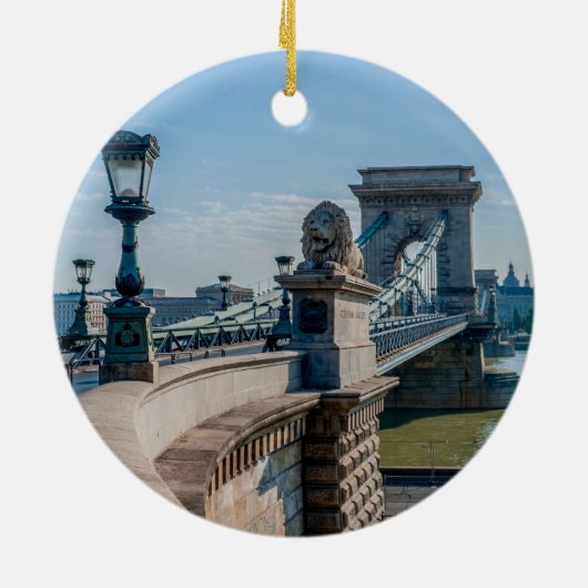 Szechenyi Chain Bridge in Budapest, Ungarn Keramik Ornament (Hinten)