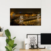 Széchenyi Chain Bridge in Budapest, Ungarn Poster (Heimbüro)