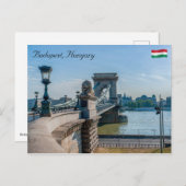 Szechenyi Chain Bridge in Budapest, Ungarn Postkarte (Vorne/Hinten)