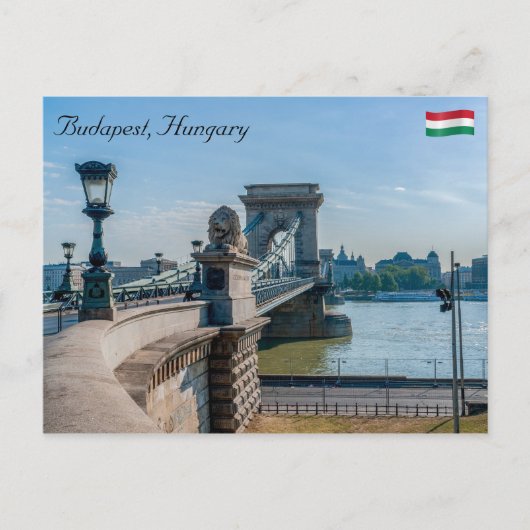 Szechenyi Chain Bridge in Budapest, Ungarn Postkarte (Vorderseite)