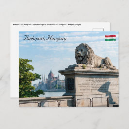 Széchenyi Kettenbrücke und Parlament von Budapest Postkarte