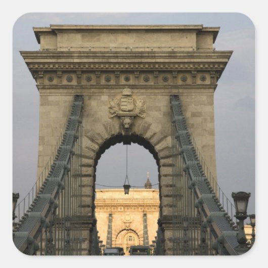 Szechenyi lanchid Szechenyi Chain Bridge), Quadratischer Aufkleber (Vorderseite)