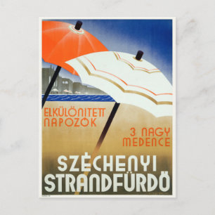 Széchenyi Strandfürdő Ungarn Vintage Postkarte