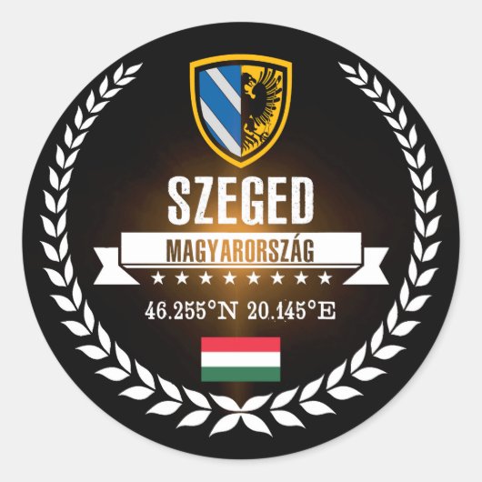 Szeged Runder Aufkleber (Vorderseite)