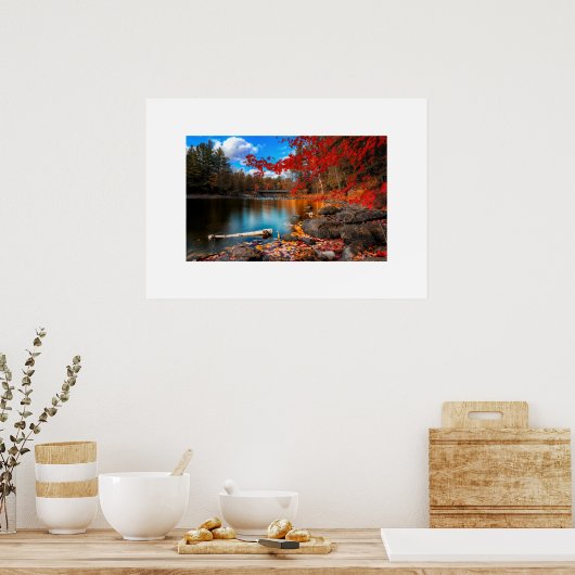 Szenario des Herbstfalls Poster (Küche)