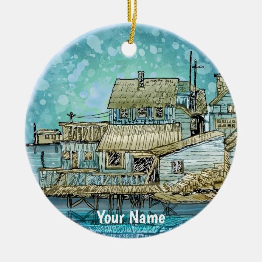 Szene am Kai Keramik Ornament (Vorne)