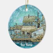 Szene am Kai Keramik Ornament (Links)