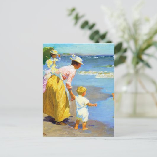 Szene am Strand von Edward Henry Potthast Postkarte (Stehend Vorderseite)