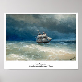 Szene an der Küste mit Stormy Waters Ivan Aivazovs Poster